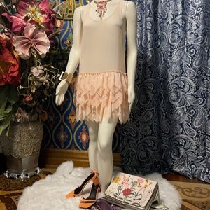 Aerie Peach Sheer runway dress